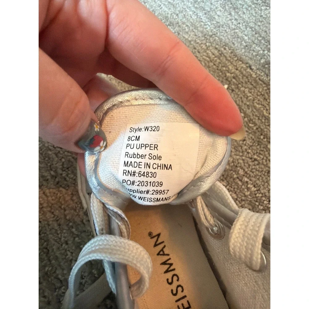 Weissman Silver Sequin High Top Dance Sneakers Kids Size 8 W320